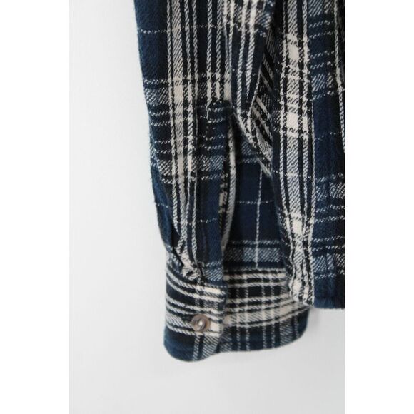 Polo Ralph Lauren Boy's Button Up Shirt  Plaid  Large 14-16 Medium Weight Blue - Picture 7 of 9